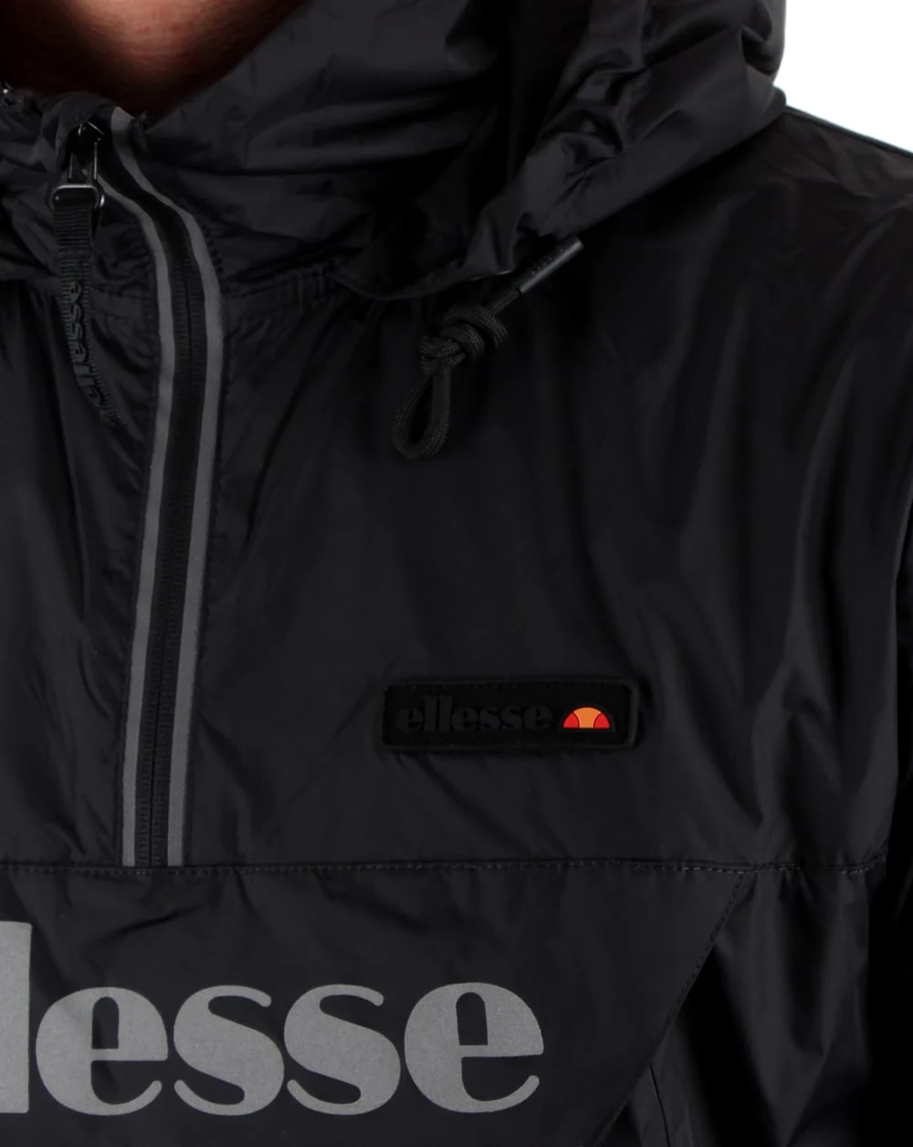 Ellesse Quarter Zip Overhead Rain Jacket Black - Image 4