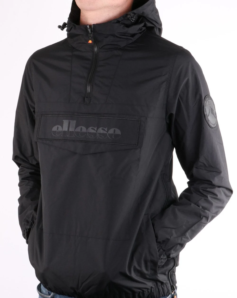 Ellesse Quarter Zip Tonal Jacket Black - Image 3