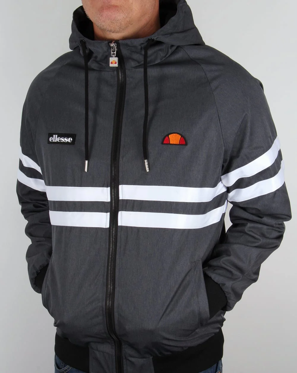 Ellesse Rimini Hooded Jacket Navy Marl - Image 3