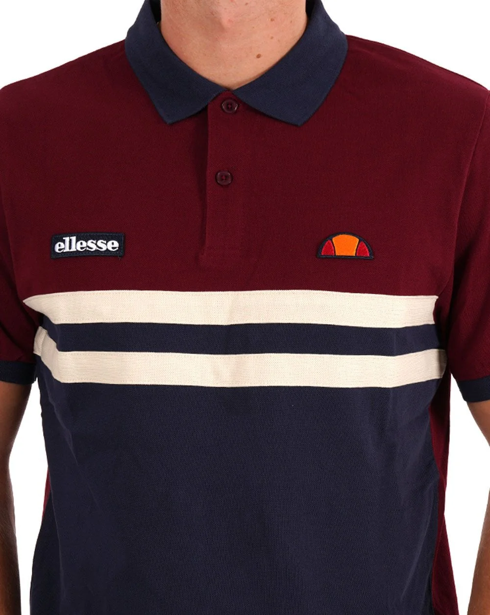 Ellesse Rimini Polo Shirt Navy/Burgundy - Image 2