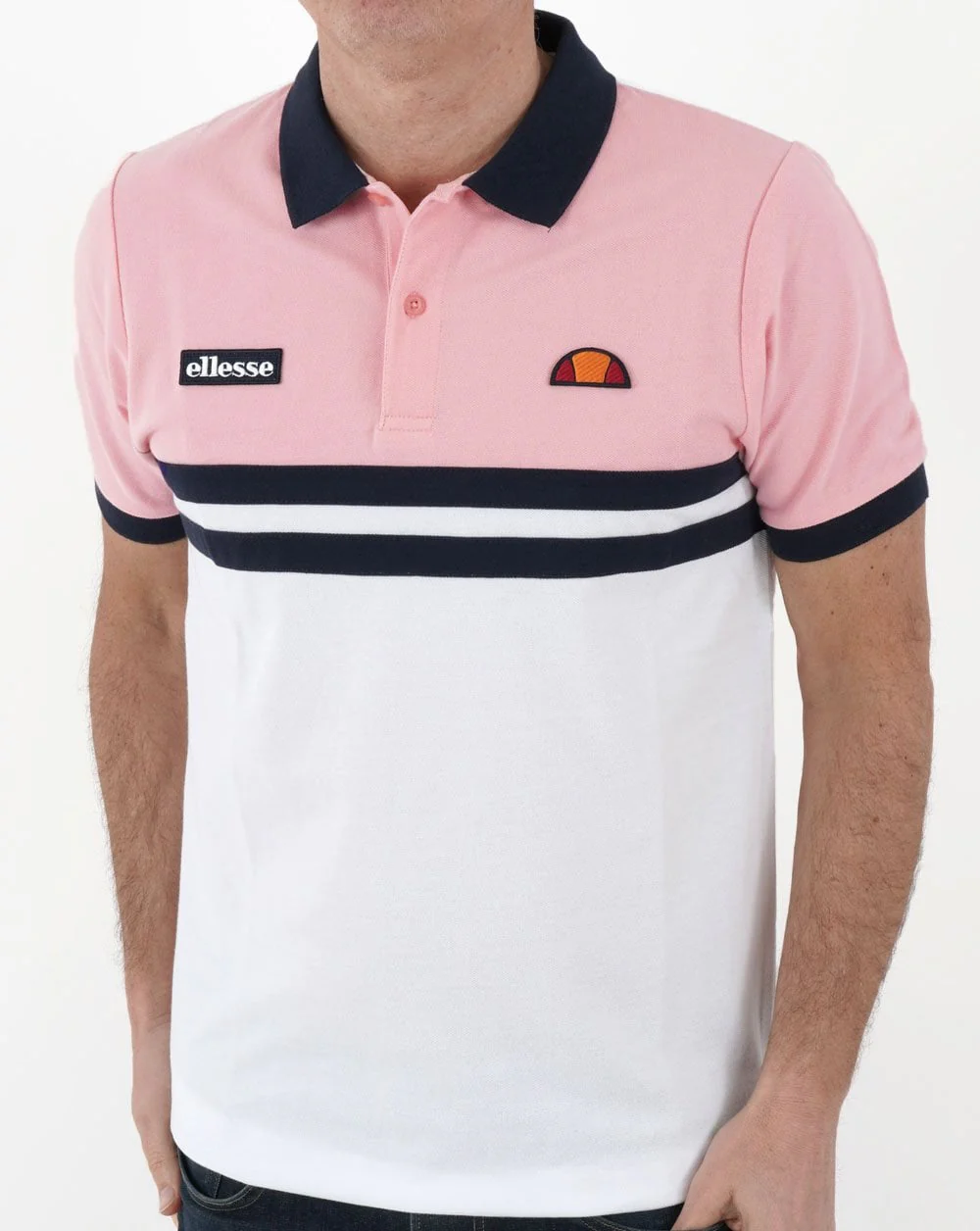 Ellesse Rimini Polo Shirt Pink/White - Image 3