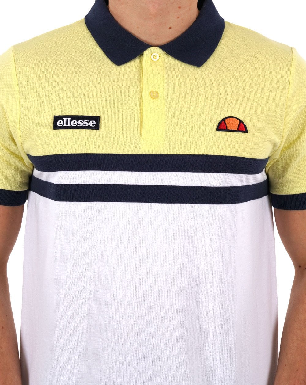 Ellesse Rimini Polo Shirt White/Yellow - Image 2