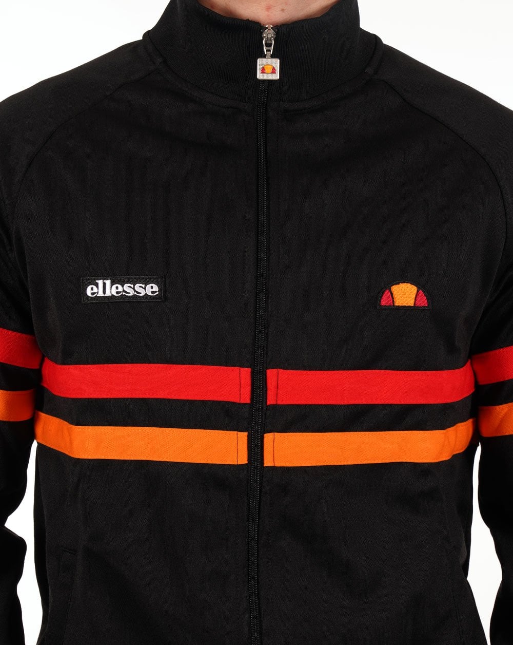 Ellesse Rimini Track Top Black Red Orange - Image 3