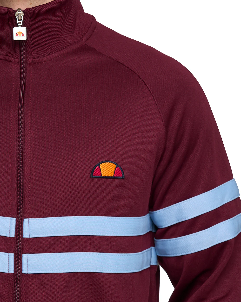 Ellesse Rimini Track Top Claret/Sky Blue - Image 3