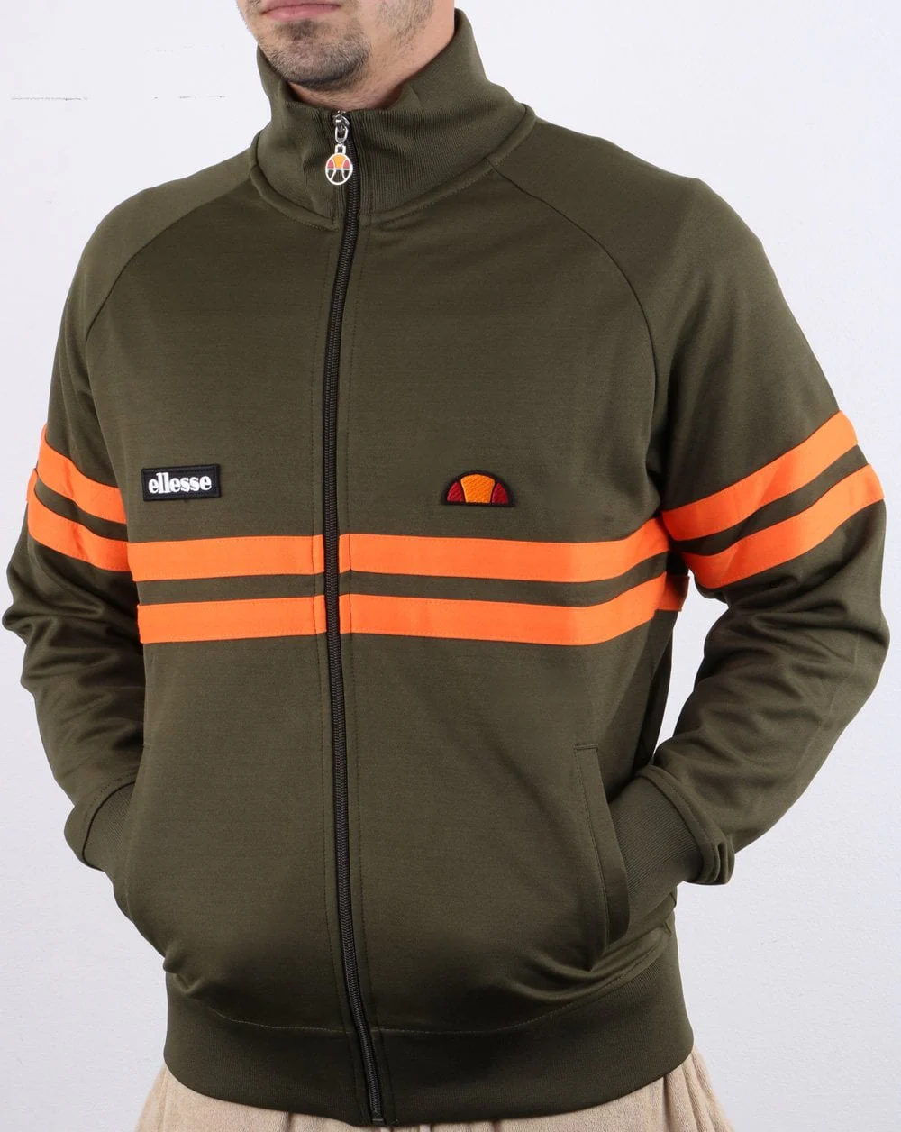Ellesse Rimini Track Top Khaki/orange - Image 3