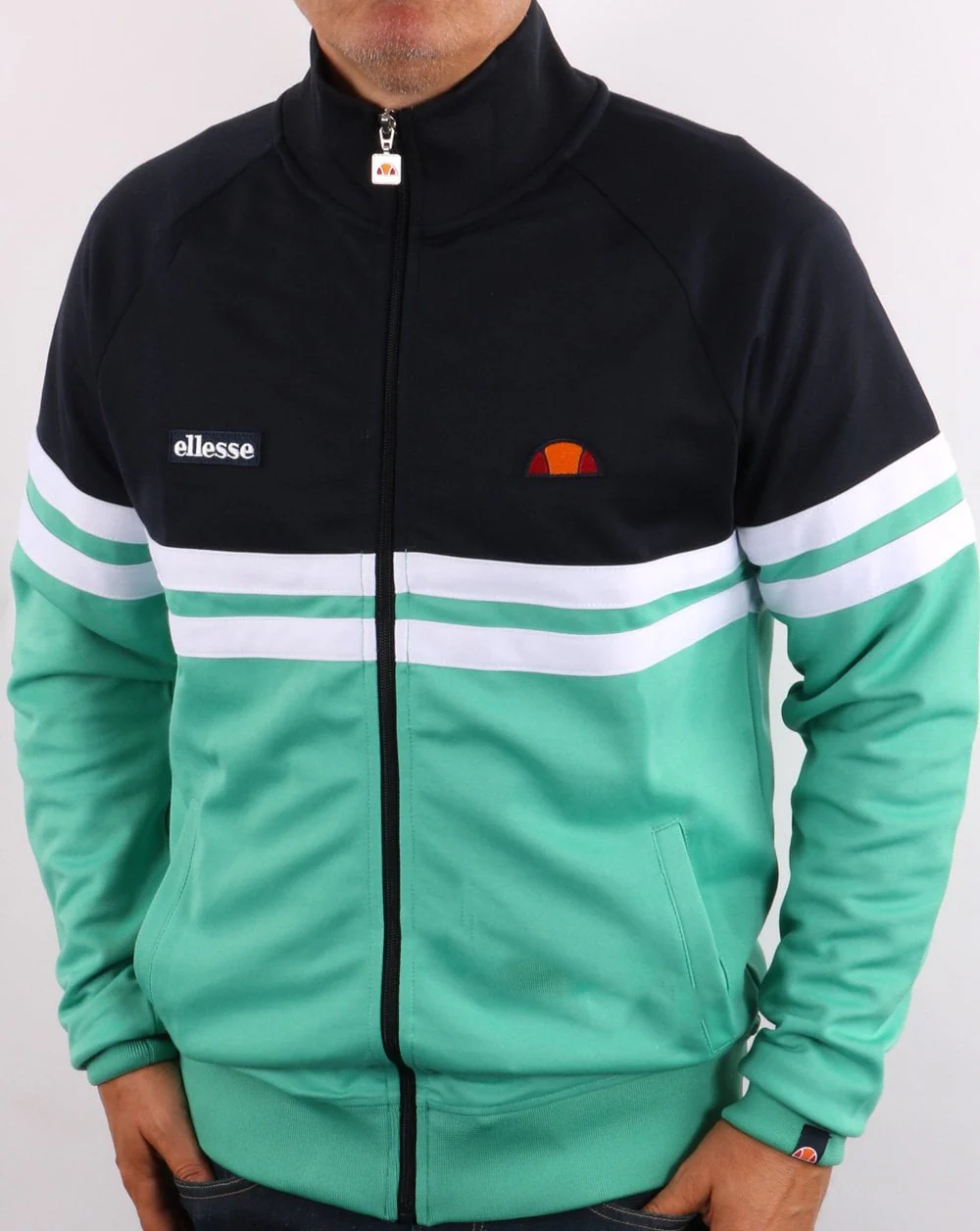Ellesse Rimini Track Top Navy / Mint Green - Image 4