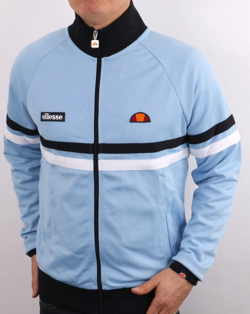 Ellesse Rimini Track Top Sky Blue/Navy/White - Image 2
