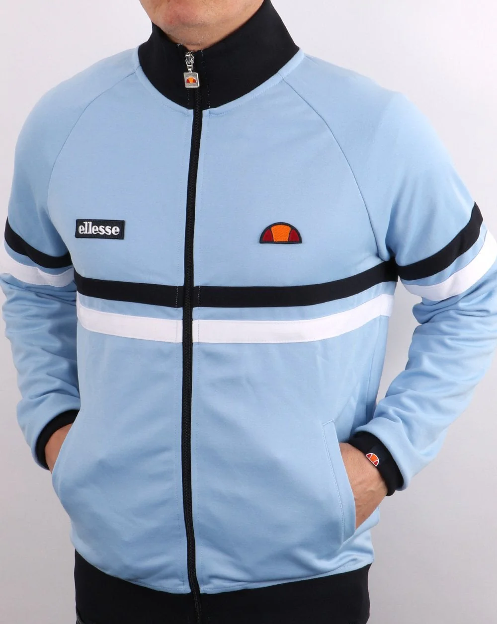 Ellesse Rimini Track Top Sky Blue/Navy/White - Image 3
