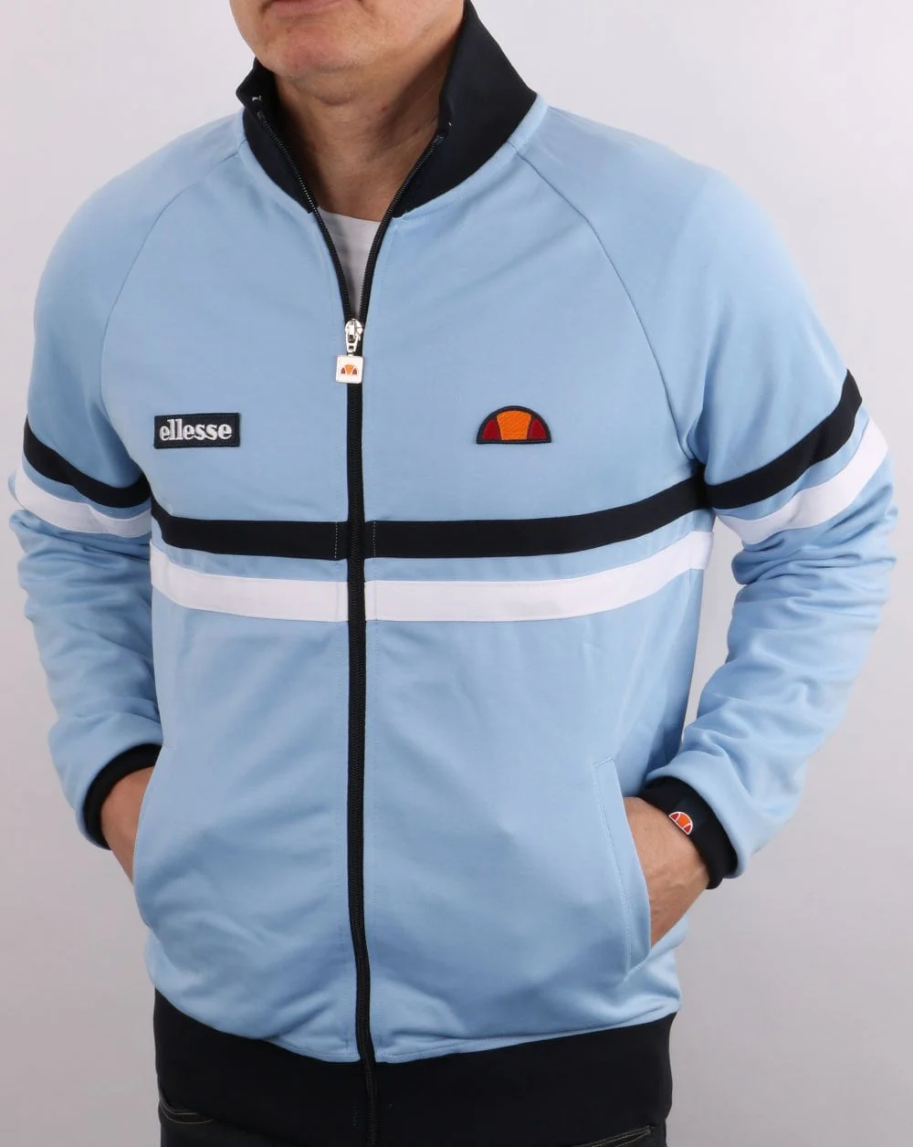 Ellesse Rimini Track Top Sky Blue/Navy/White - Image 5