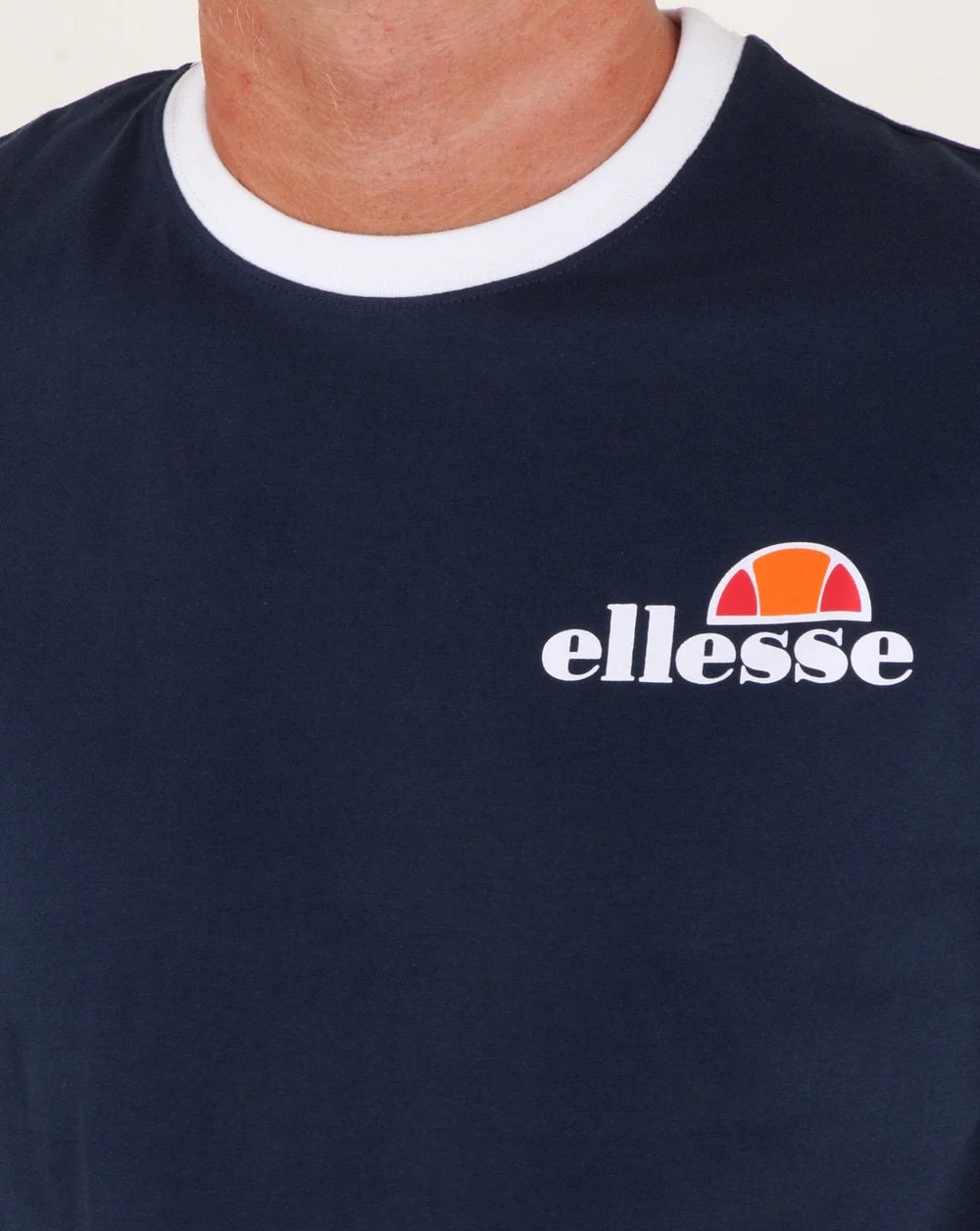Ellesse Ringer T Shirt Navy/white - Image 2