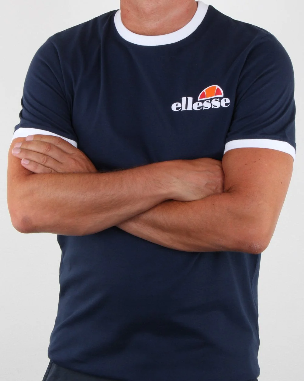 Ellesse Ringer T Shirt Navy/white - Image 3