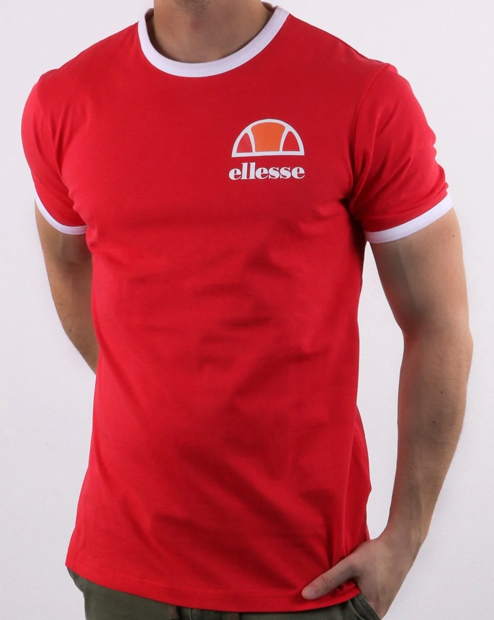 Ellesse Ringer T Shirt Red - Image 3
