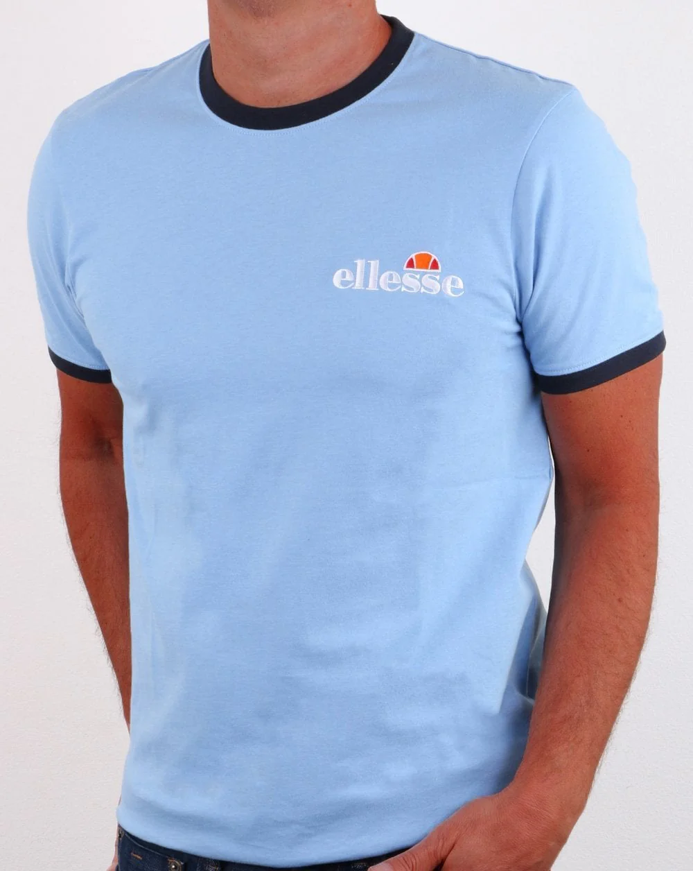 Ellesse Ringer T Shirt Sky Blue - Image 2