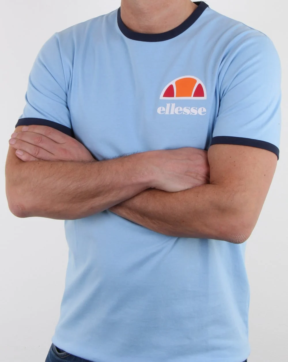 Ellesse Ringer T Shirt Sky Blue - Image 3