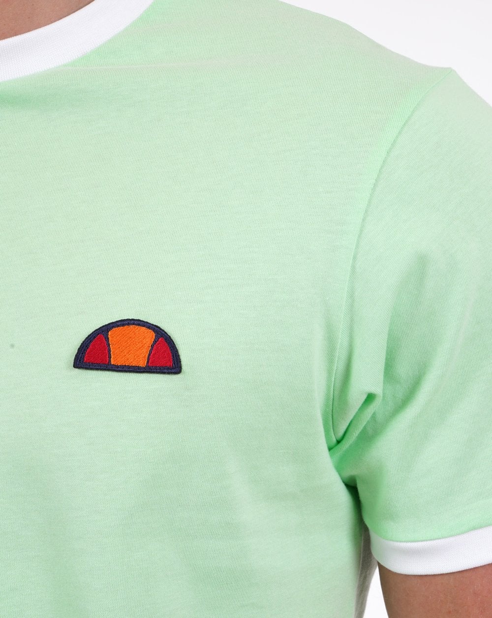 Ellesse Ringer T Shirt soft Green White - Image 3