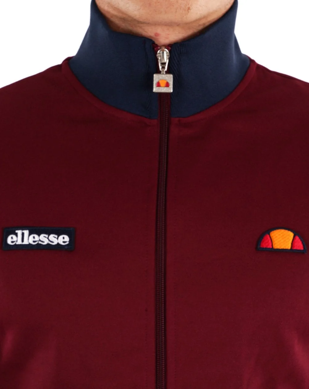 Ellesse Roma Track Top Burgundy Navy - Image 2