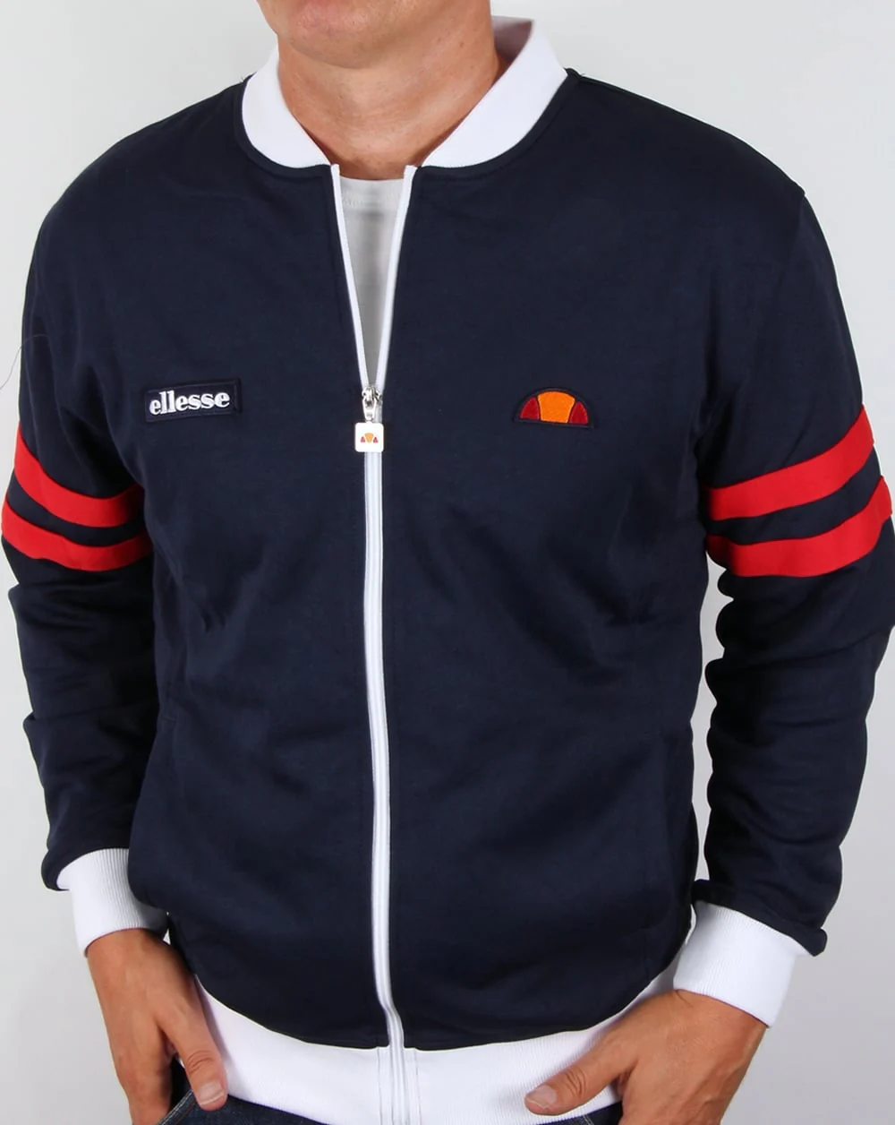 Ellesse Roma Track Top Navy white red - Image 3