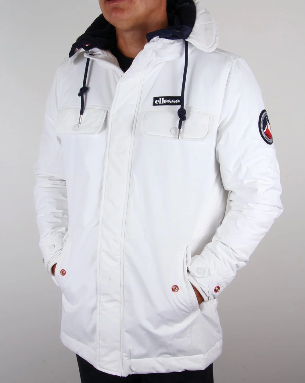 Ellesse Ski Style Parka Jacket Ice White - Image 2