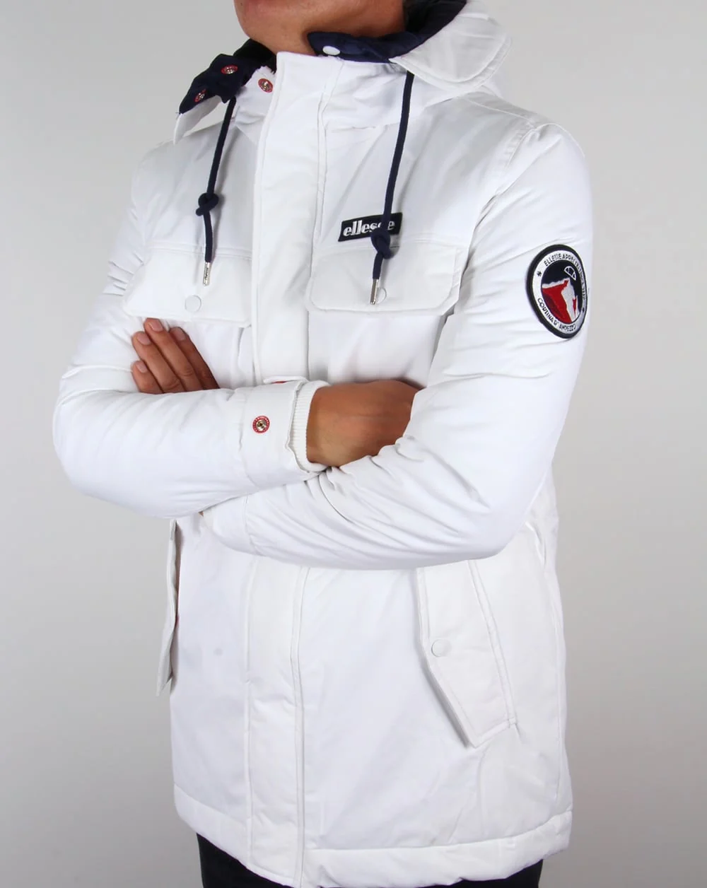 Ellesse Ski Style Parka Jacket Ice White - Image 4