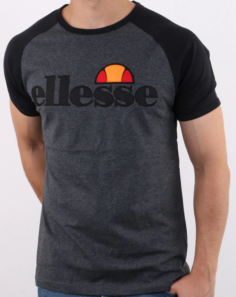 Ellesse T Shirt Dark Grey/Black - Image 2