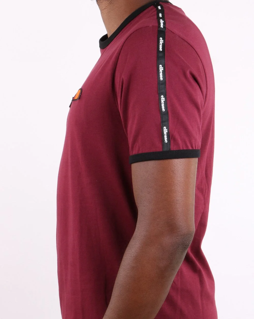 Ellesse Taping T Shirt Burgundy - Image 4