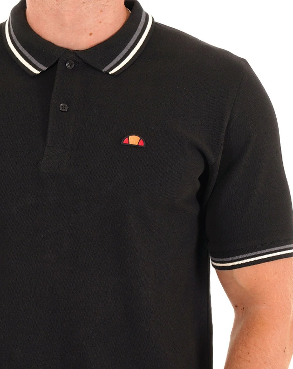 Ellesse Tipped Polo Shirt Black - Image 2