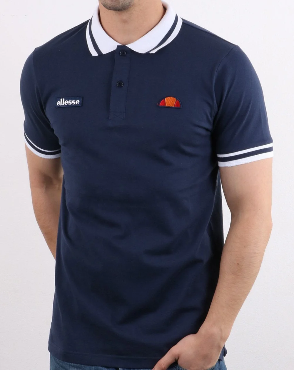 Ellesse Tipped Polo Shirt Navy - Image 2