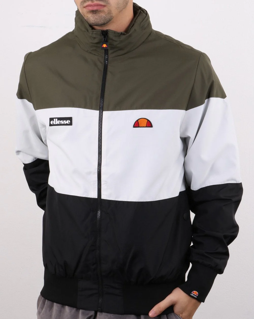 Ellesse Tri Col Jacket Khaki - Image 2