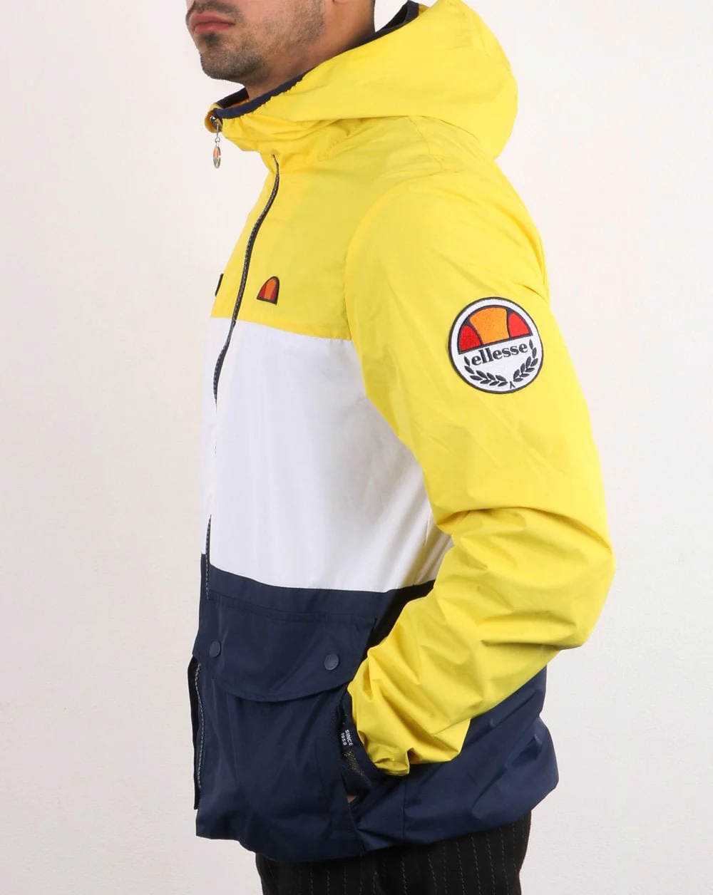 Ellesse Triple Jacket Yellow White Navy - Image 4