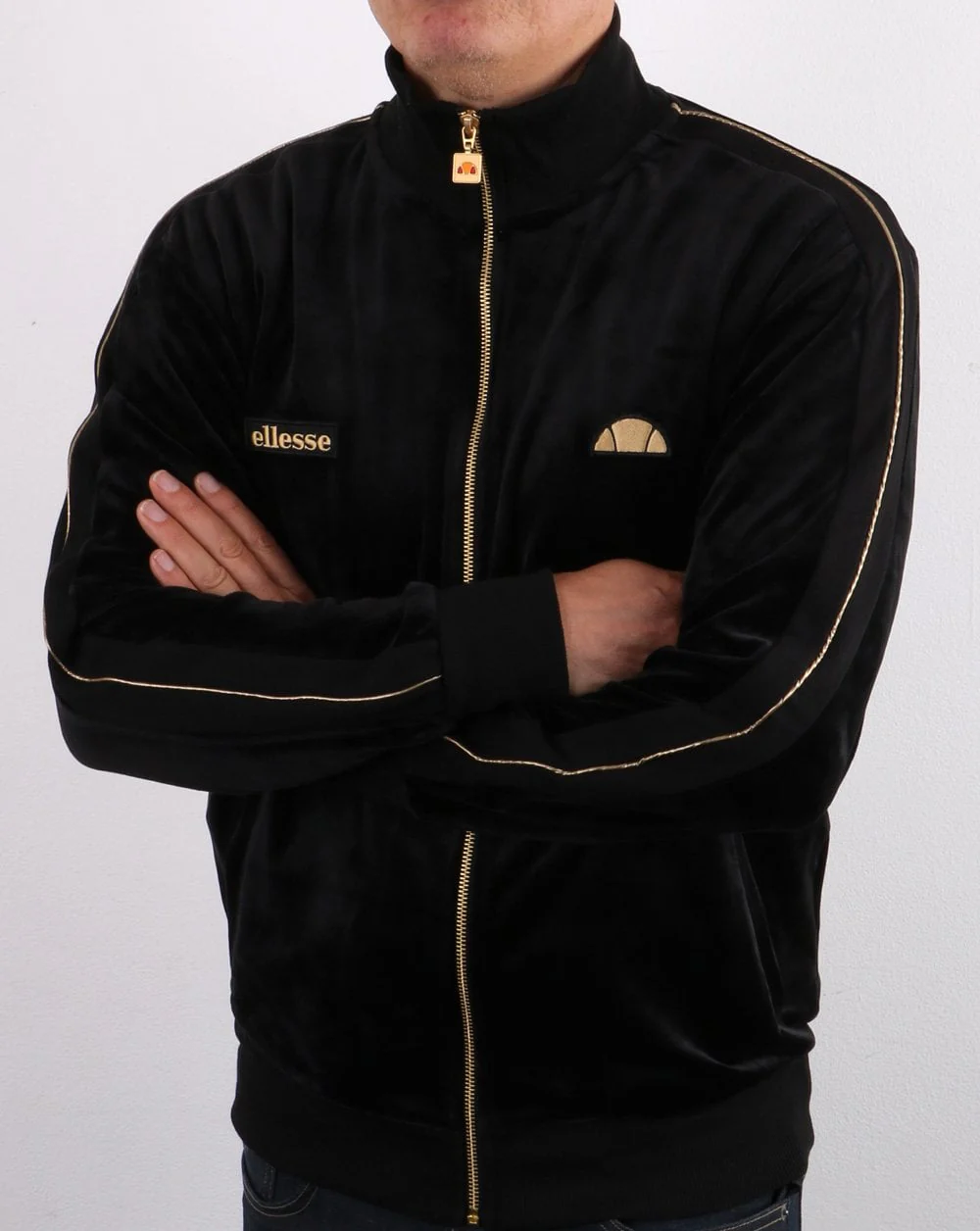 Ellesse Velour Track Top Black - Image 4
