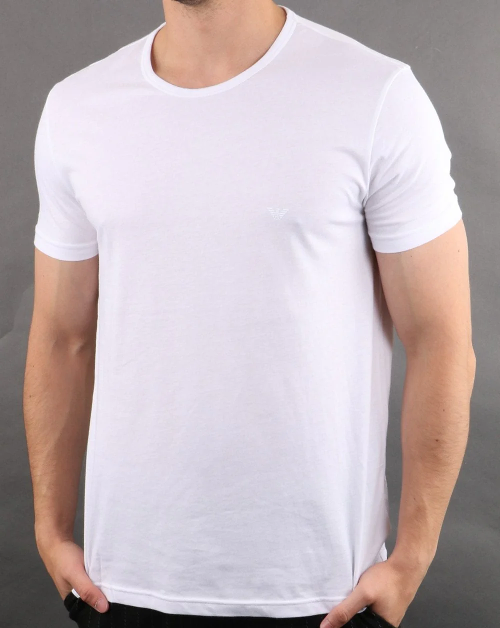 Emporio Armani 2 Pack Loungewear T Shirts in White - Image 2