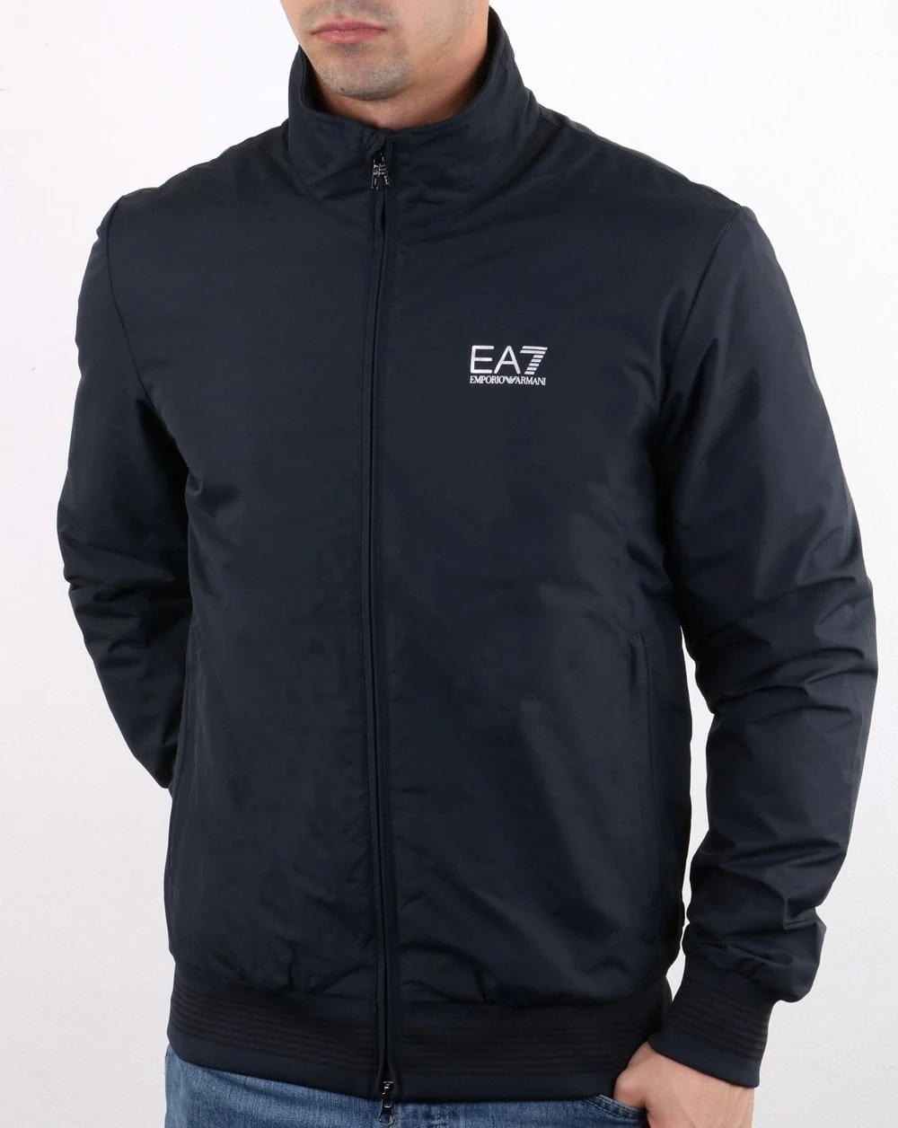 Emporio Armani Ea7 Bomber Jacket Navy/silver - Image 2