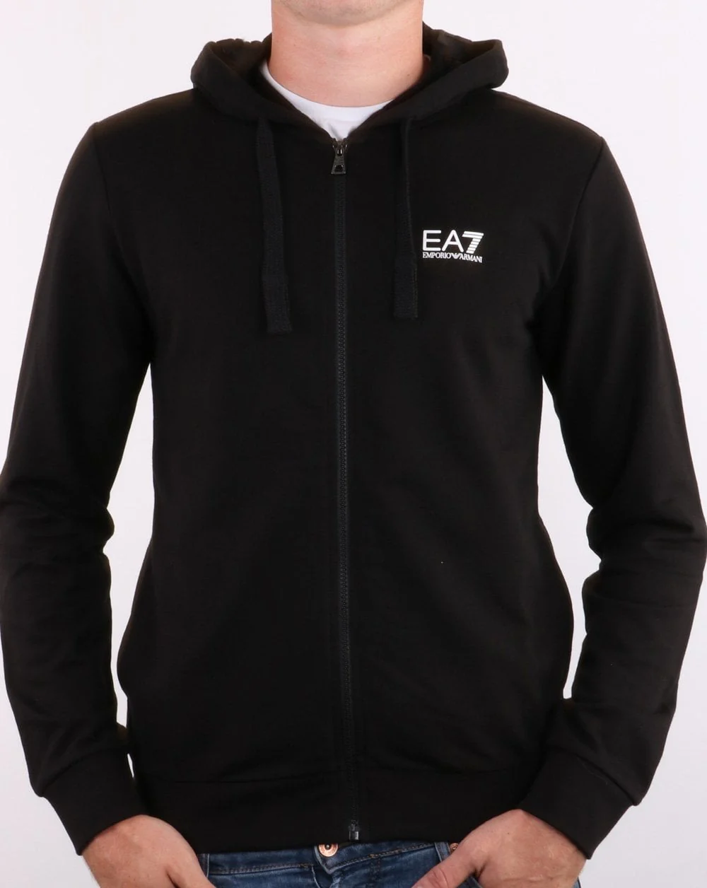 Emporio Armani EA7 Hoodie Black/White - Image 3