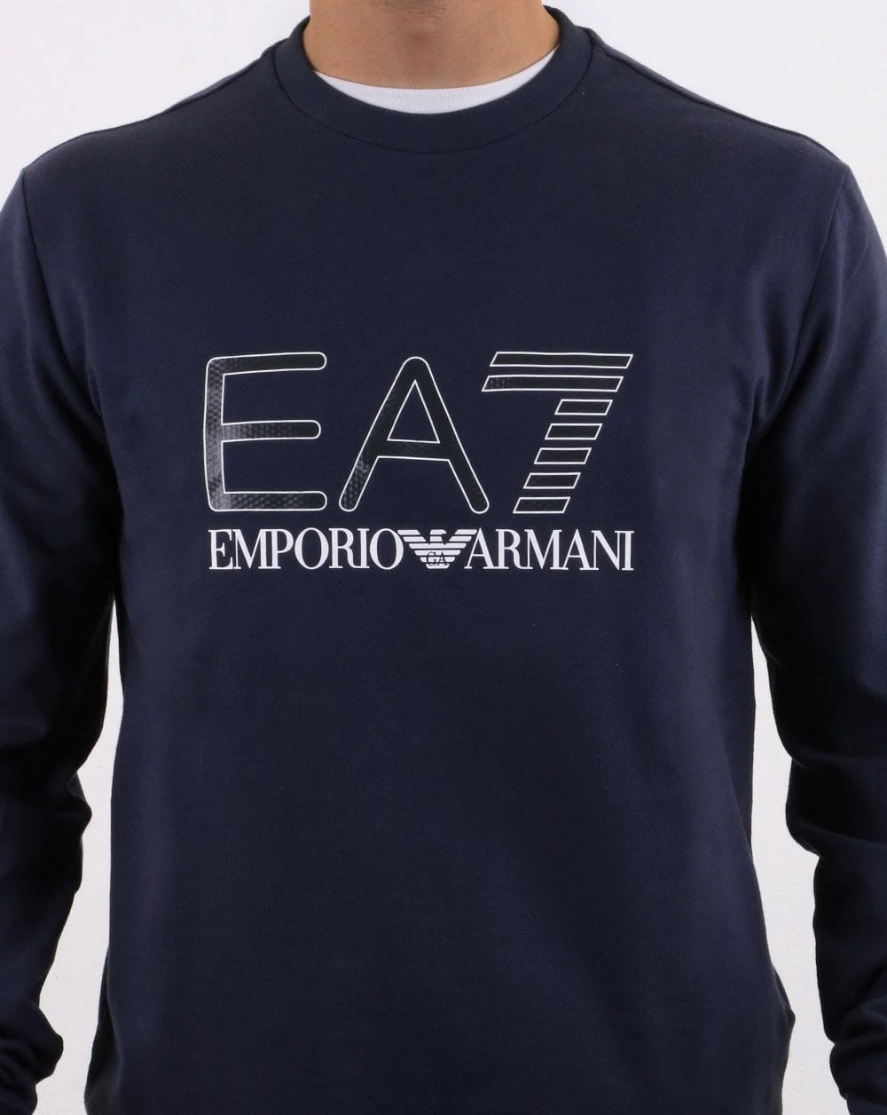 Emporio Armani EA7 Large Logo Sweatshirt Navy - Image 3