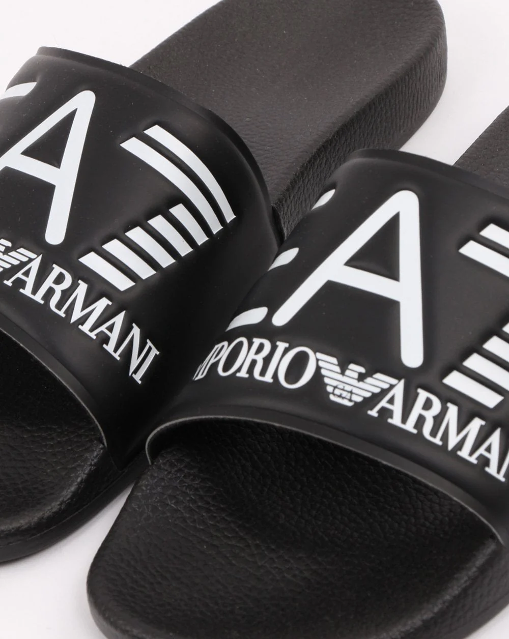 Emporio Armani EA7 Logo Sliders Black - Image 2