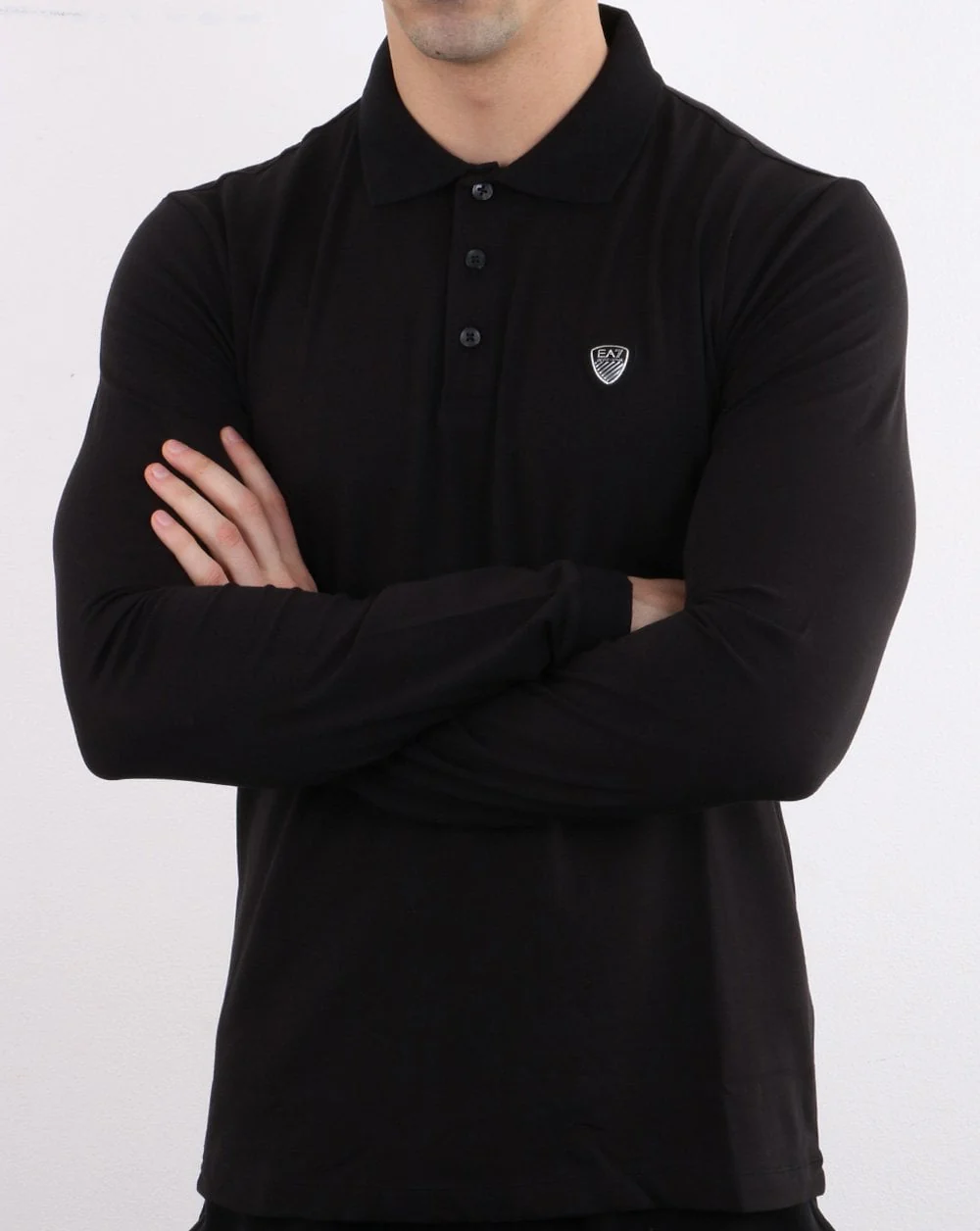 Emporio Armani EA7 Polo Shirt Black - Image 3