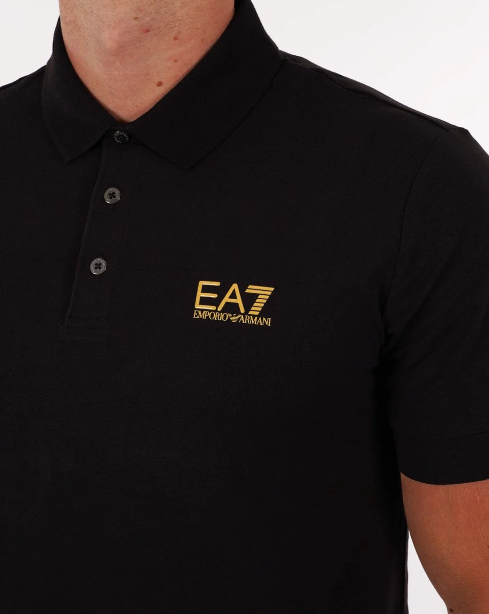 Emporio Armani EA7 Polo Shirt Black/Gold - Image 3