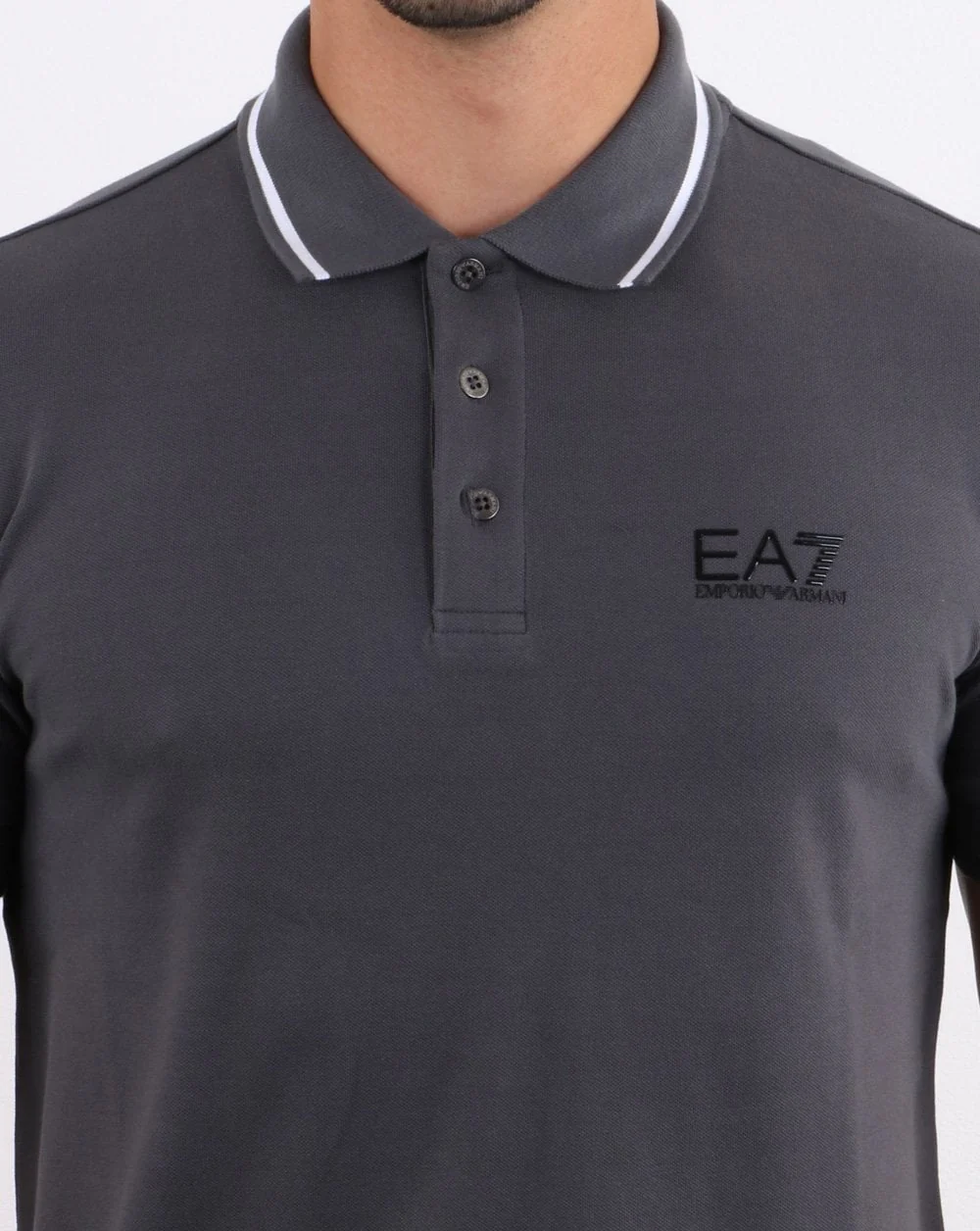Emporio Armani EA7 Polo Shirt Charcoal - Image 2