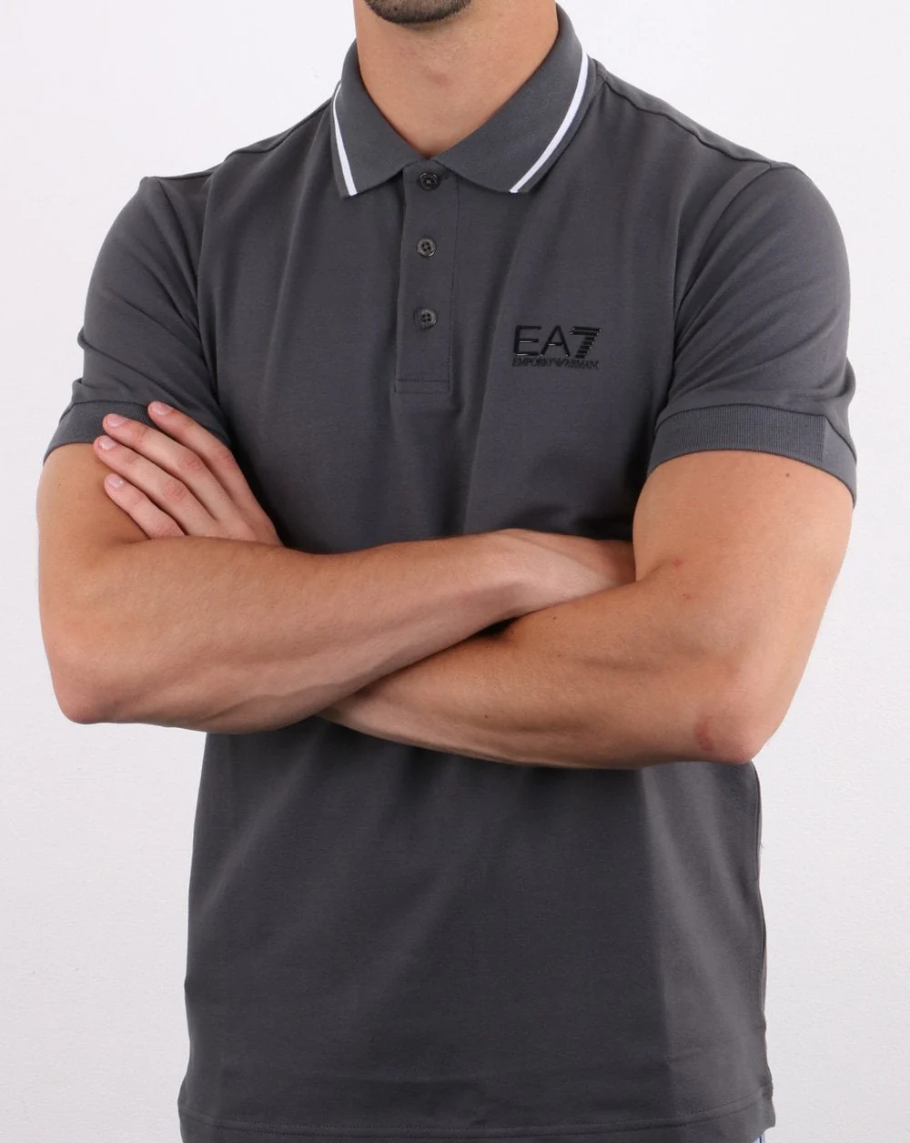 Emporio Armani EA7 Polo Shirt Charcoal - Image 4