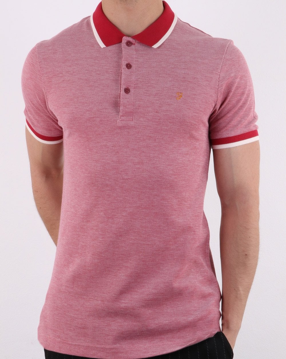 Farah Basel Pique Polo Red - Image 2
