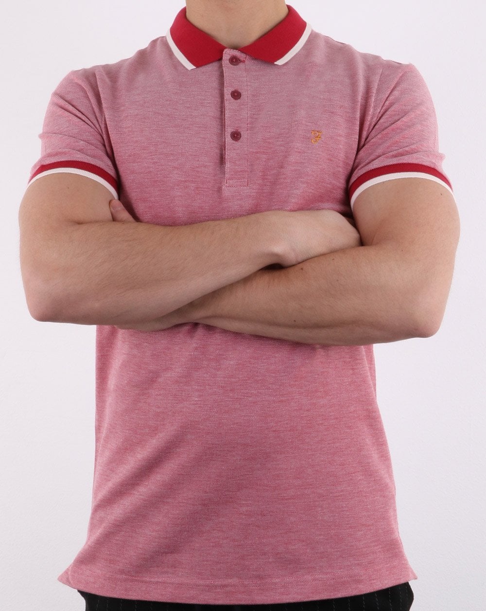 Farah Basel Pique Polo Red - Image 3
