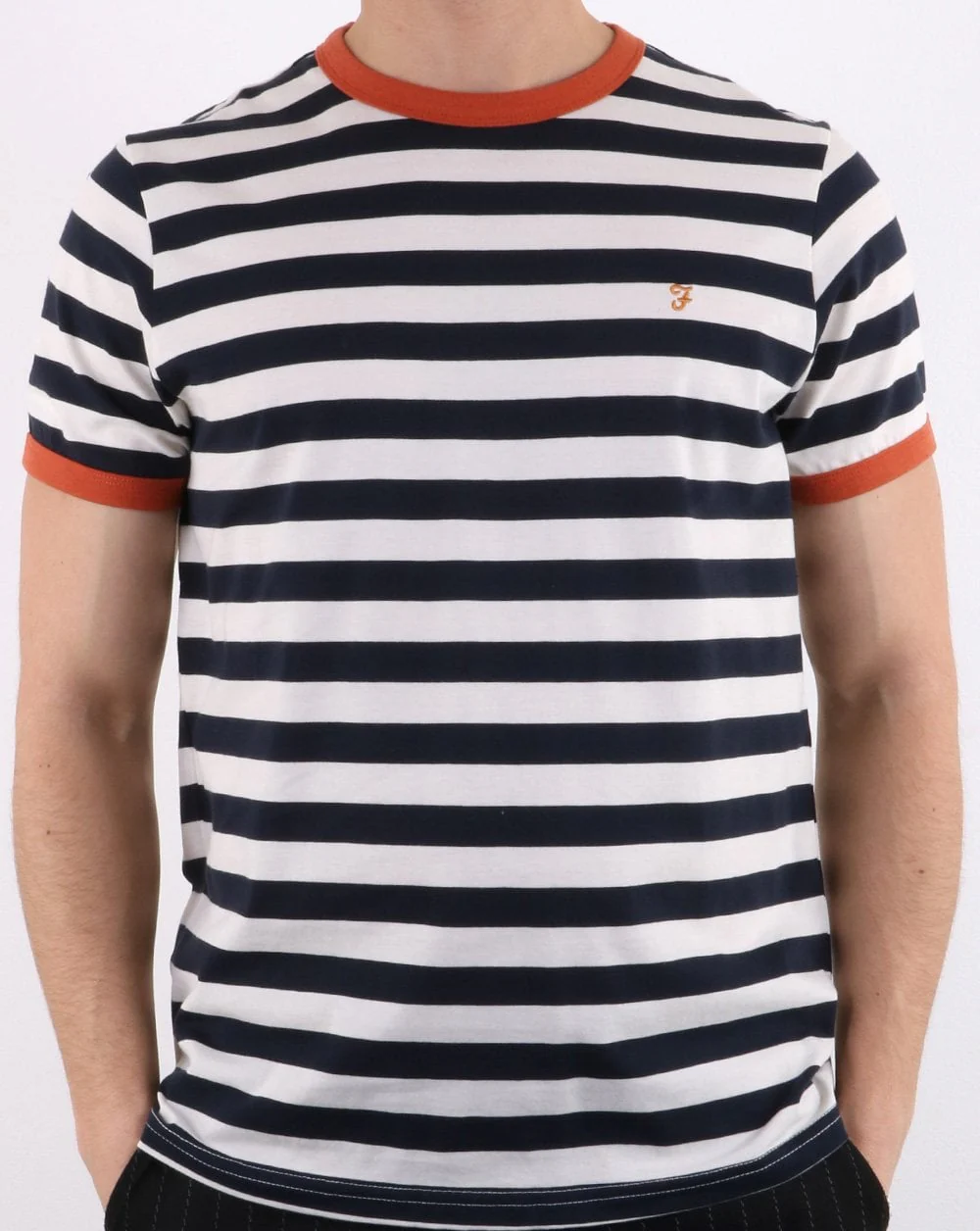 Farah Belgrove Stripe T-shirt True Navy