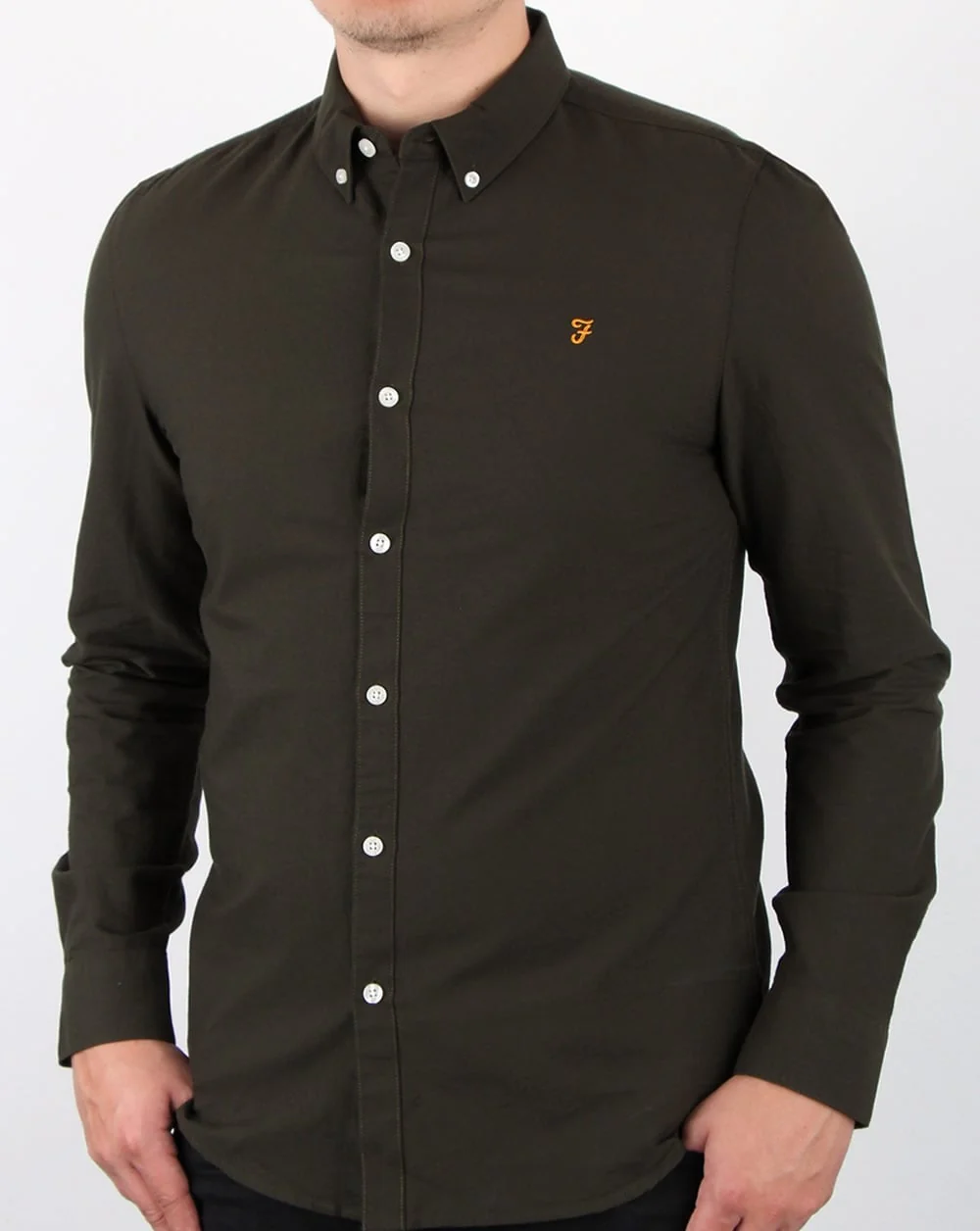 Farah Brewer Long Sleeve Shirt Evergreen - Image 3