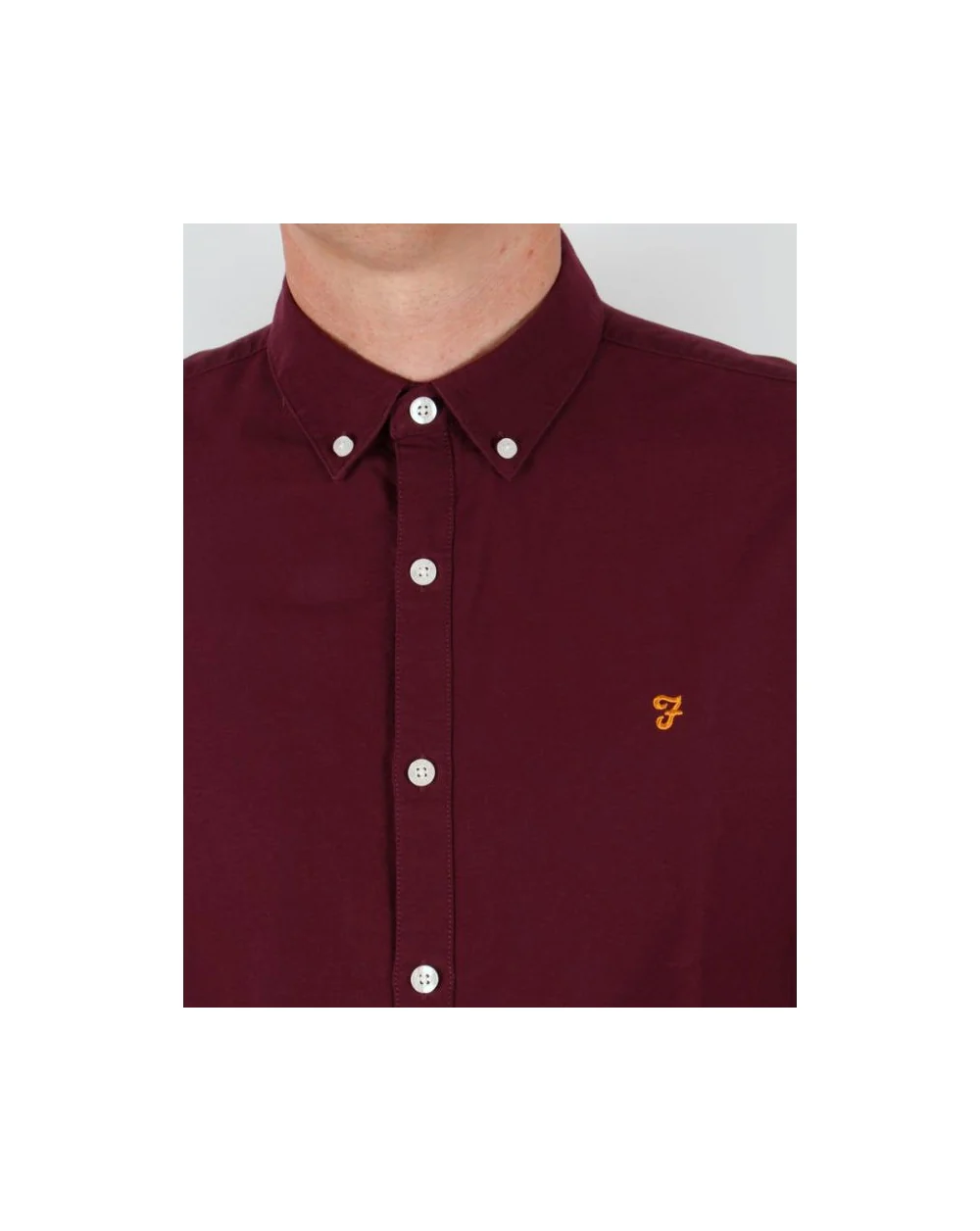 Farah Brewer Shirt Burgundy - Image 2