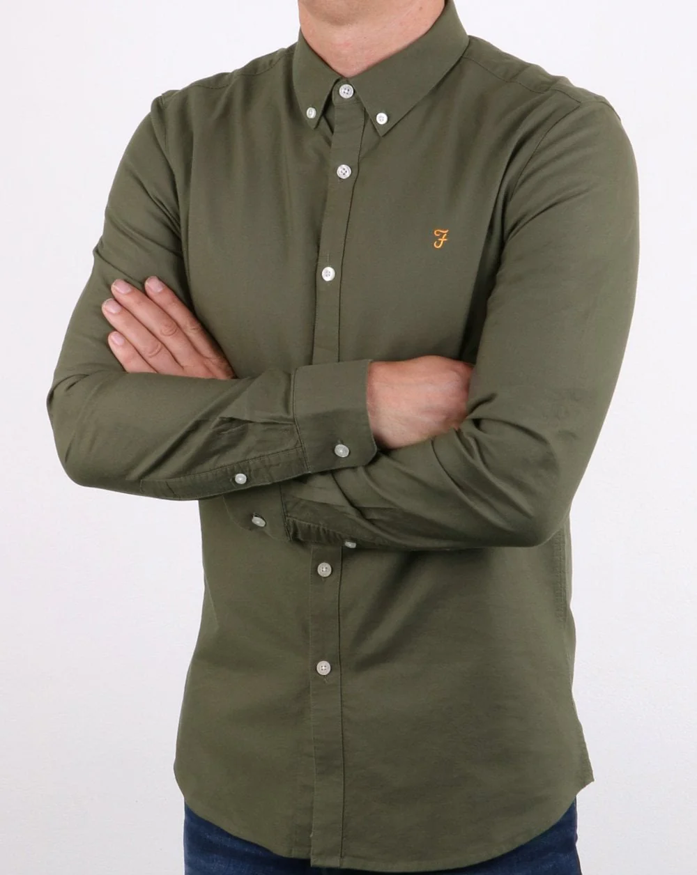 Farah Brewer Shirt Military Green