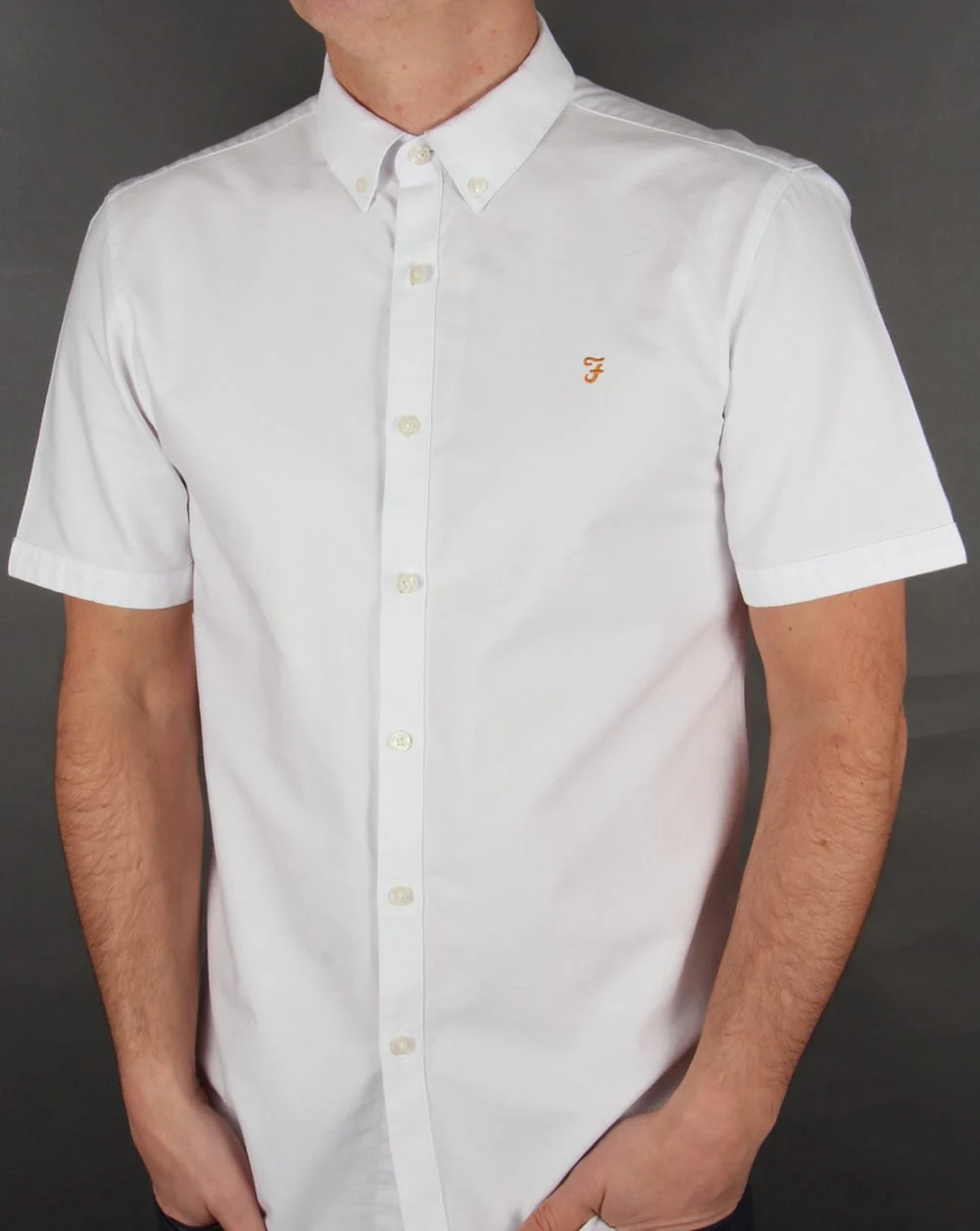 Farah Brewer Short Sleeve Shirt White