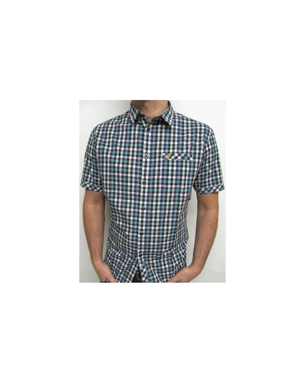 Farah Constable Short Sleeve Check Shirt Hunter Green