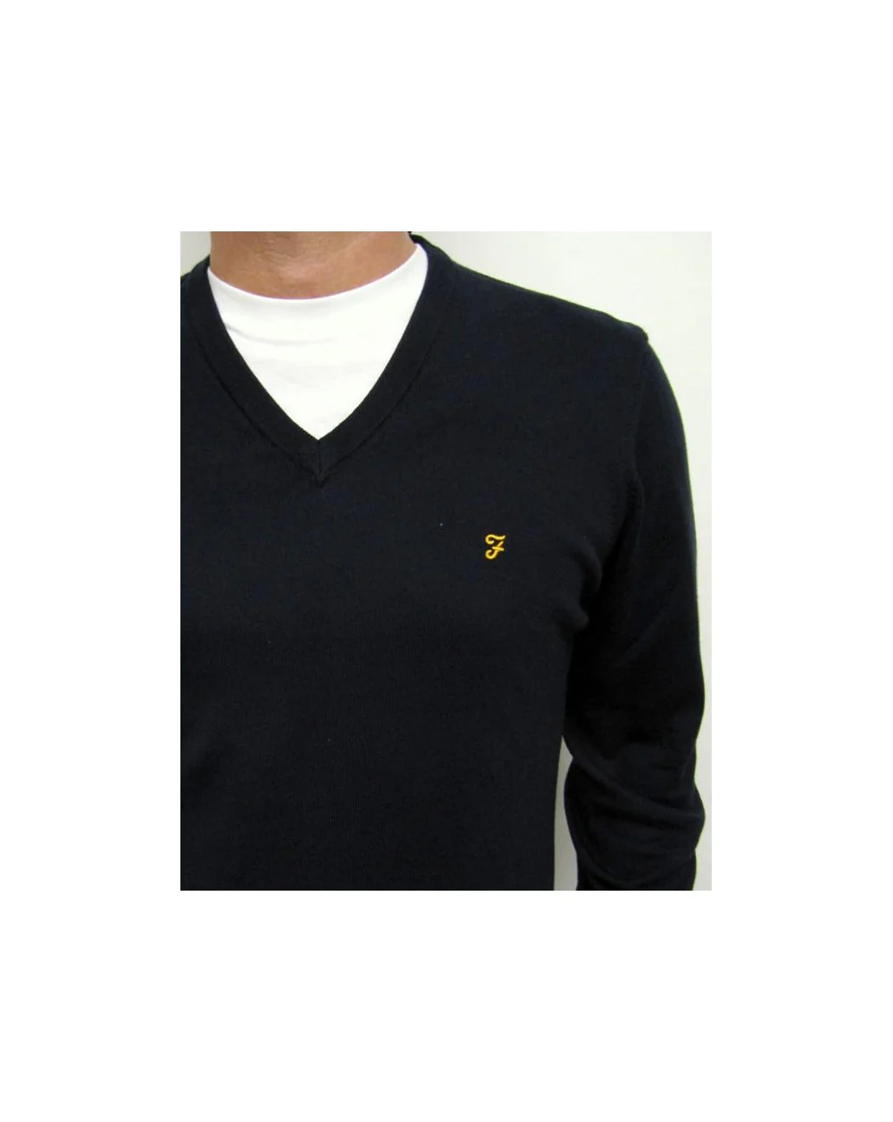 Farah Devlin V Neck Jumper Navy - Image 2