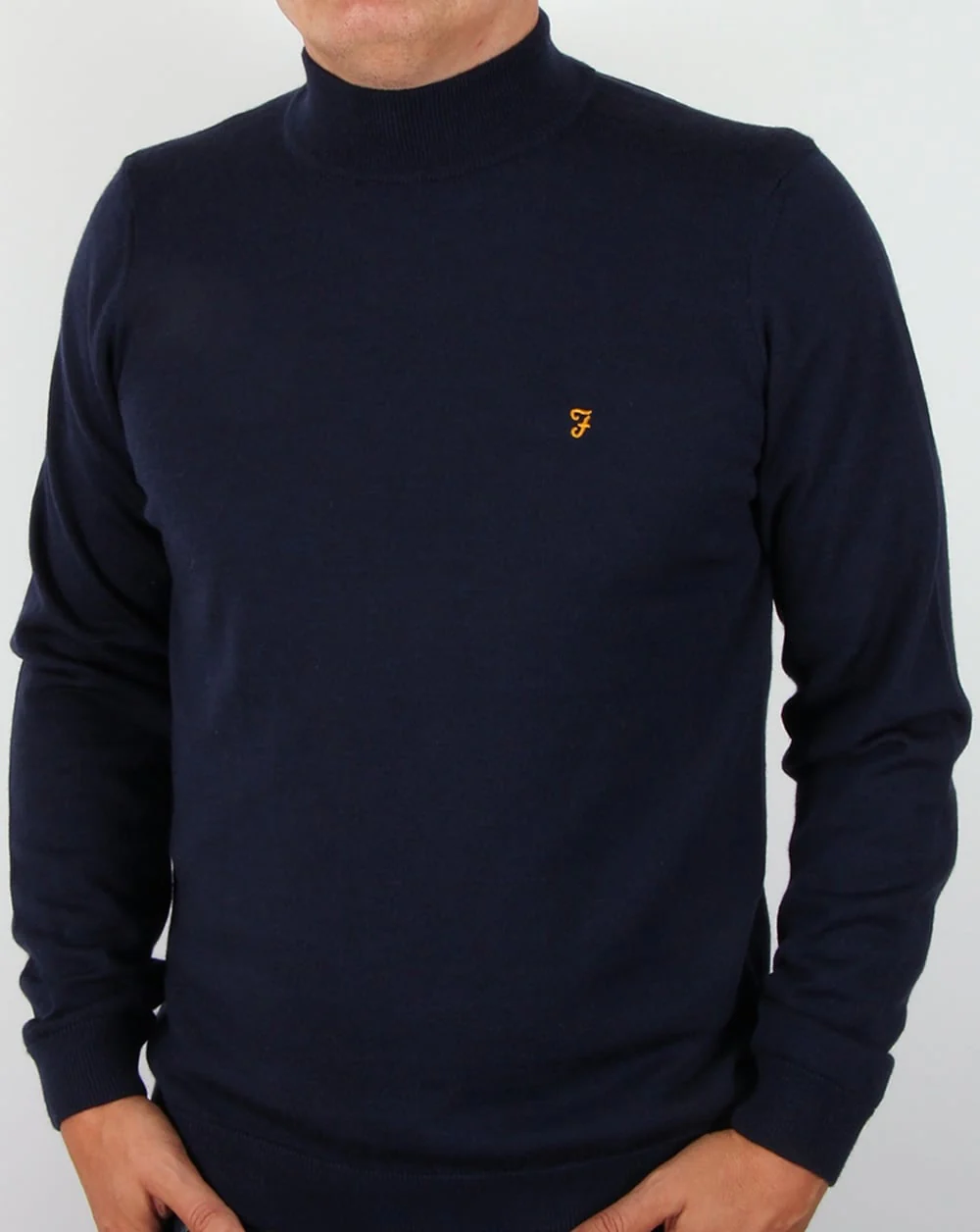 Farah Fenton High Turtle neck Jumper navy
