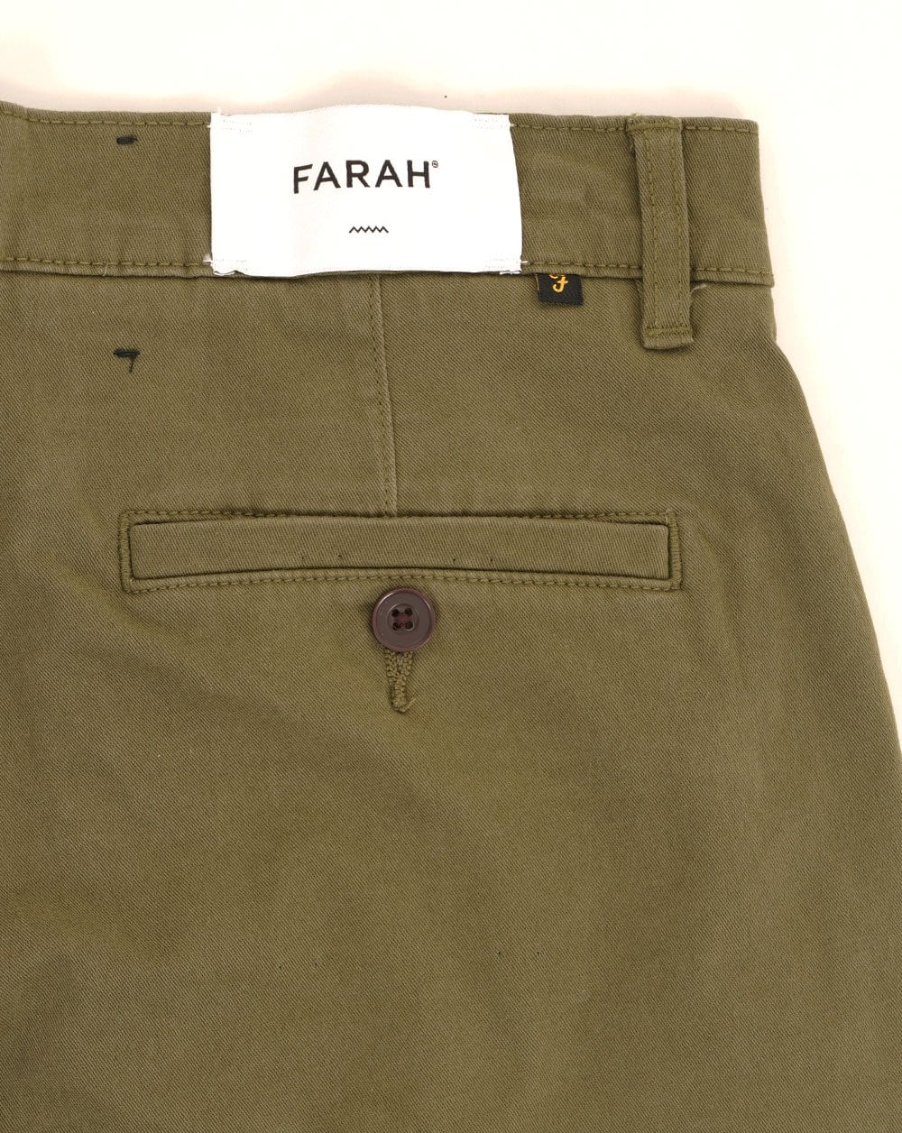 Farah Hawk Chino Twill Shorts Olive Green - Image 2